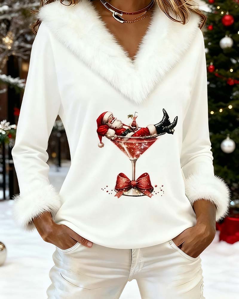 Santa | Haut festif élégant à col en V