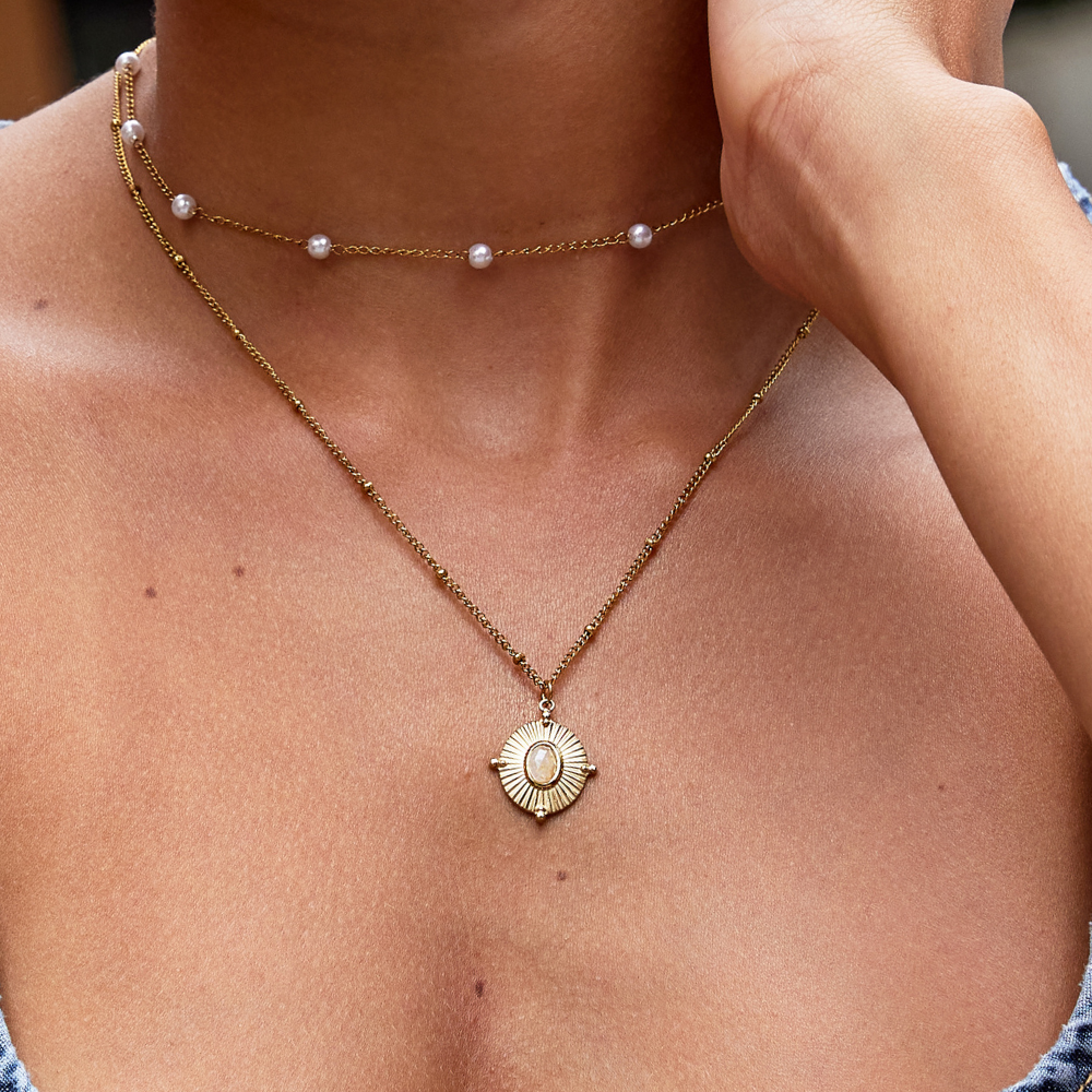 Vintage Stone Necklace Monique