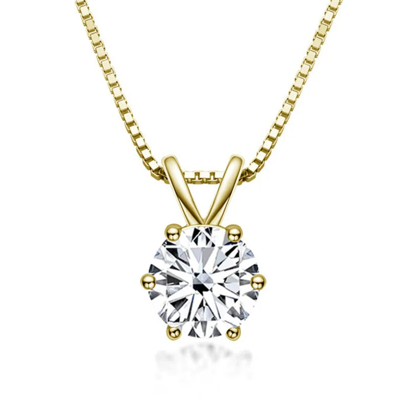 Elegant Solitaire Necklace in Moissanite