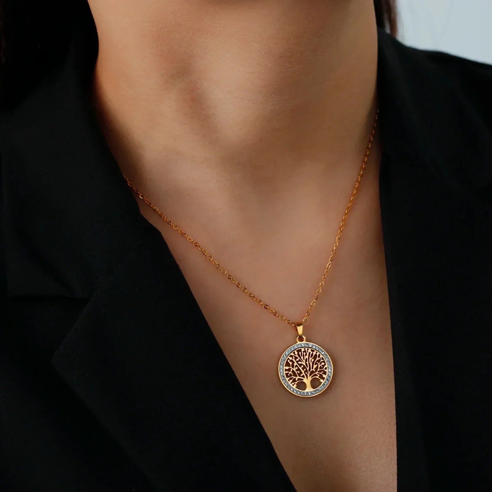 Golden Harmony Tree of Life Necklace