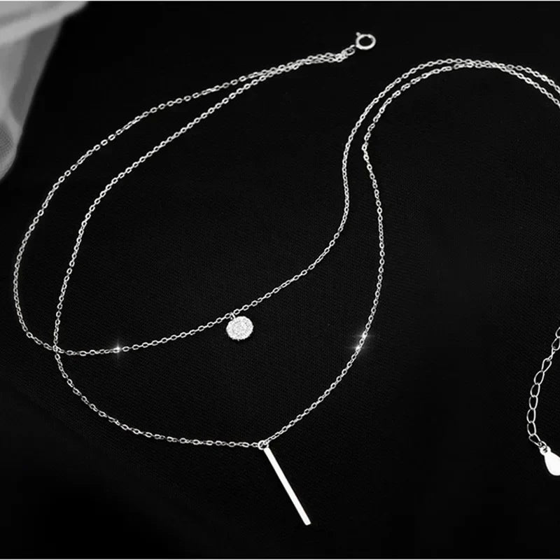 Sterling Silver Double Layer Necklace