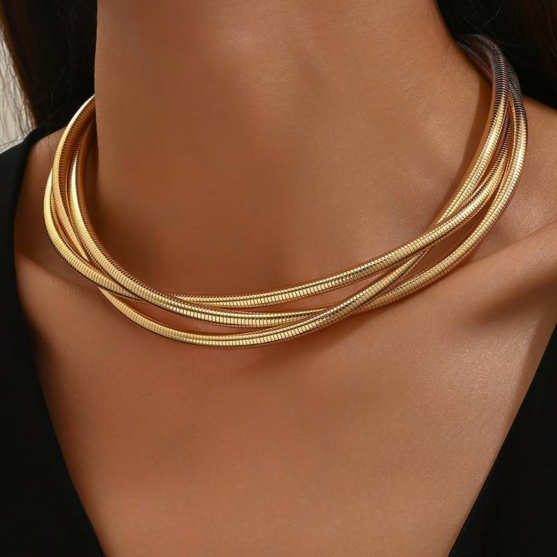 Vintage Multi-Layered Gold Necklace