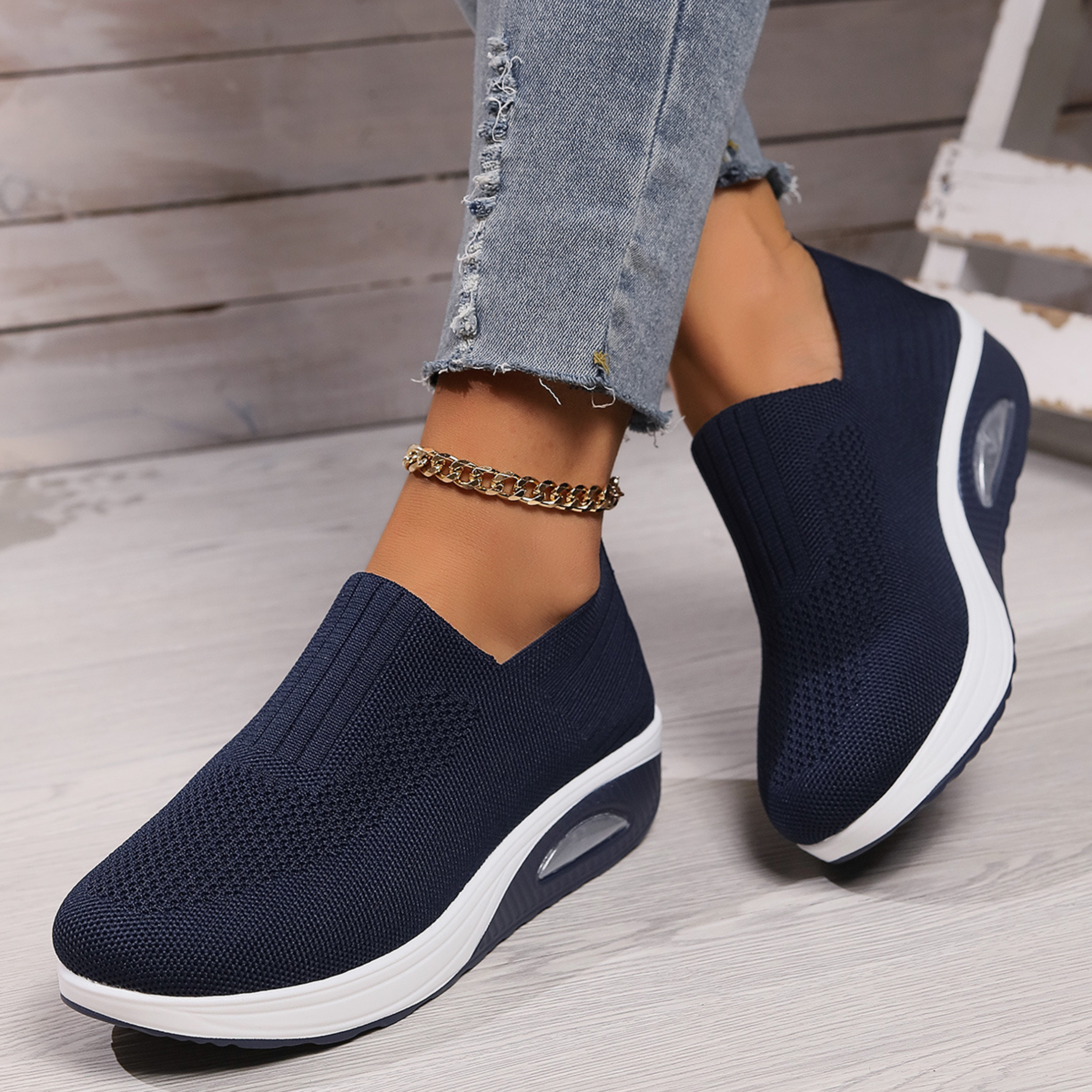 Laurence™ — Baskets slip-on compensées confort quotidien