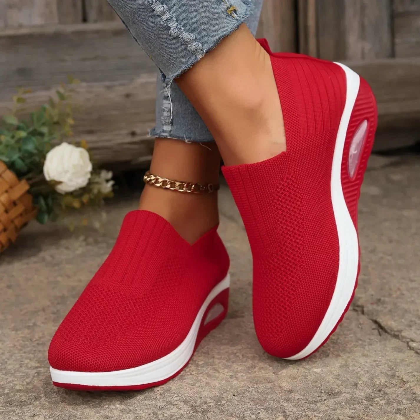 Laurence™ — Baskets slip-on compensées confort quotidien