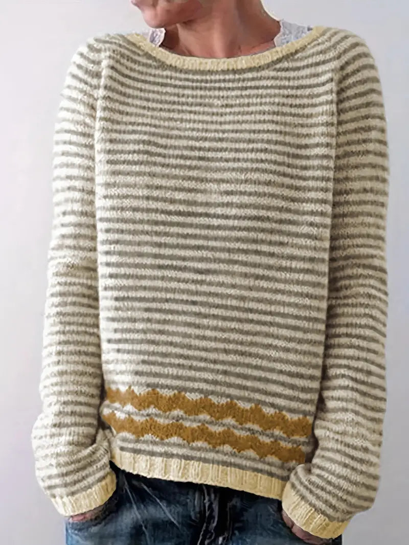 Isabelle™ | Pull rayé élégant confortable quotidien