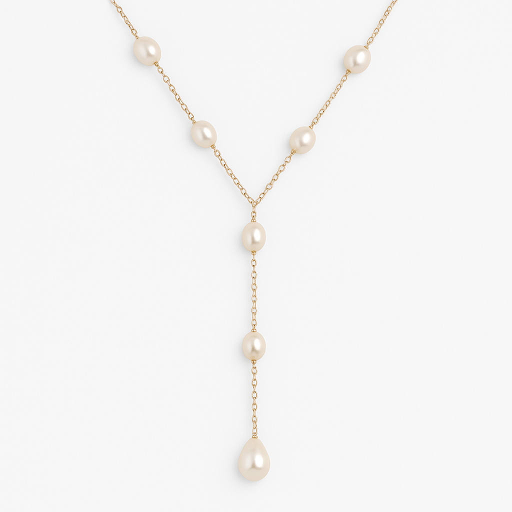 Vintage Necklace with Hanging Pearls