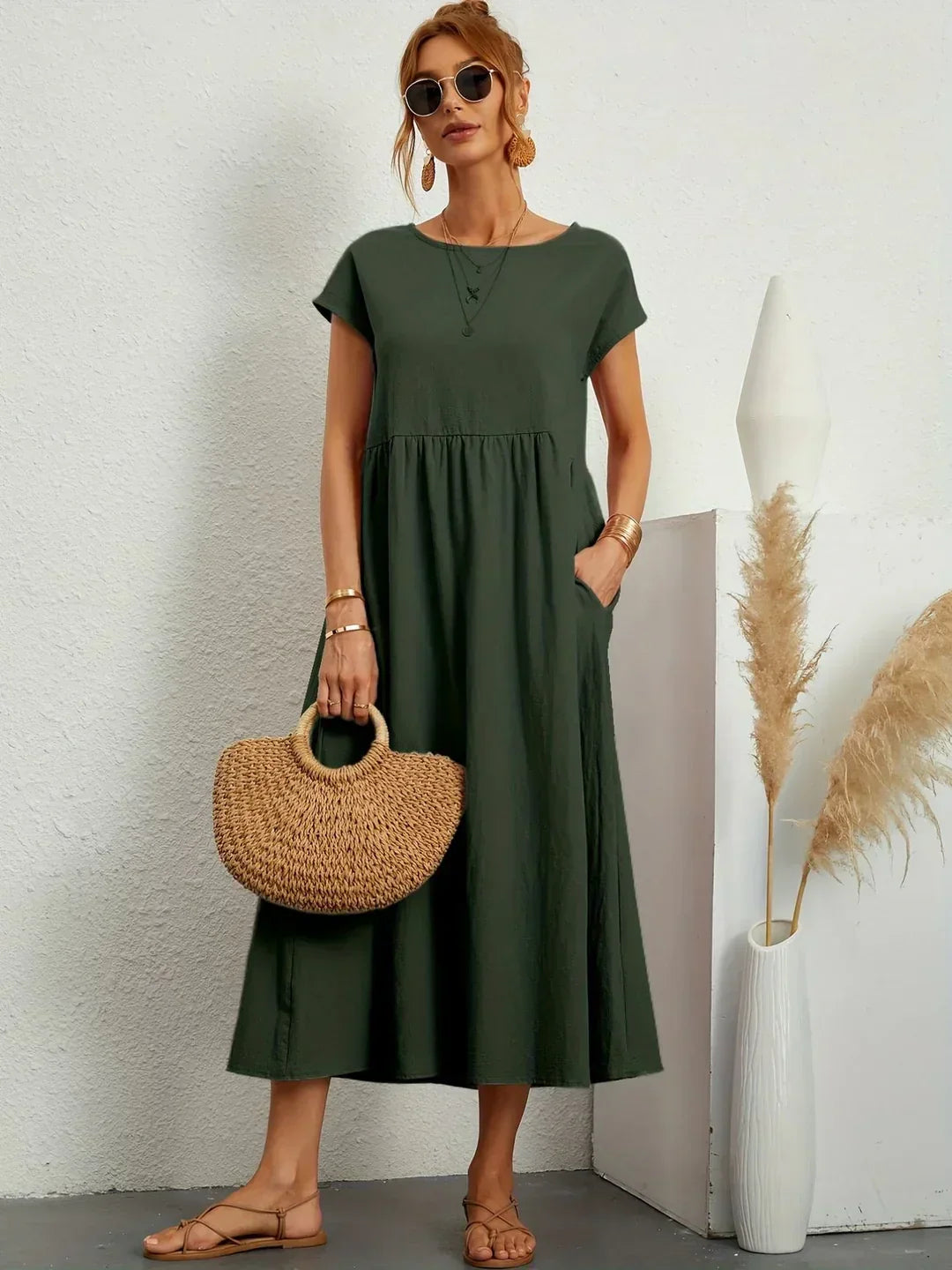 Gabrielle™ - Robe midi fluide élégance intemporelle