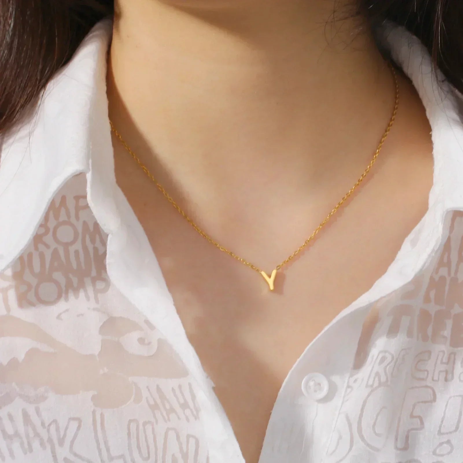 Collier Pendentif Alphabet Brillant
