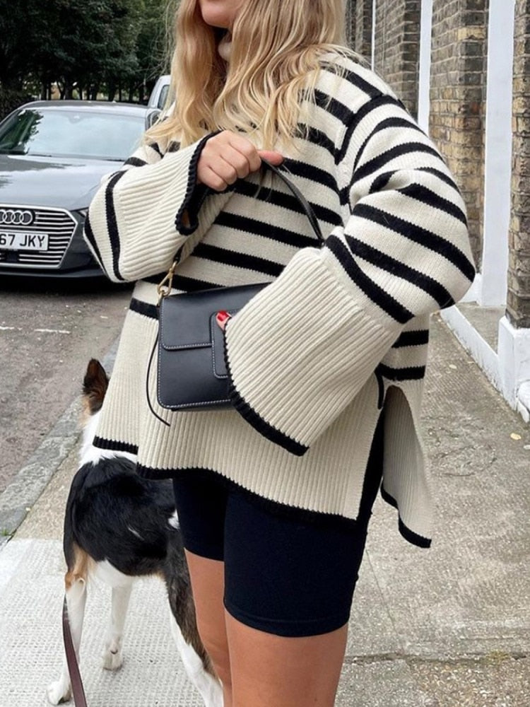 Éliane™ – Le Pull Rayé Élégance Décontractée