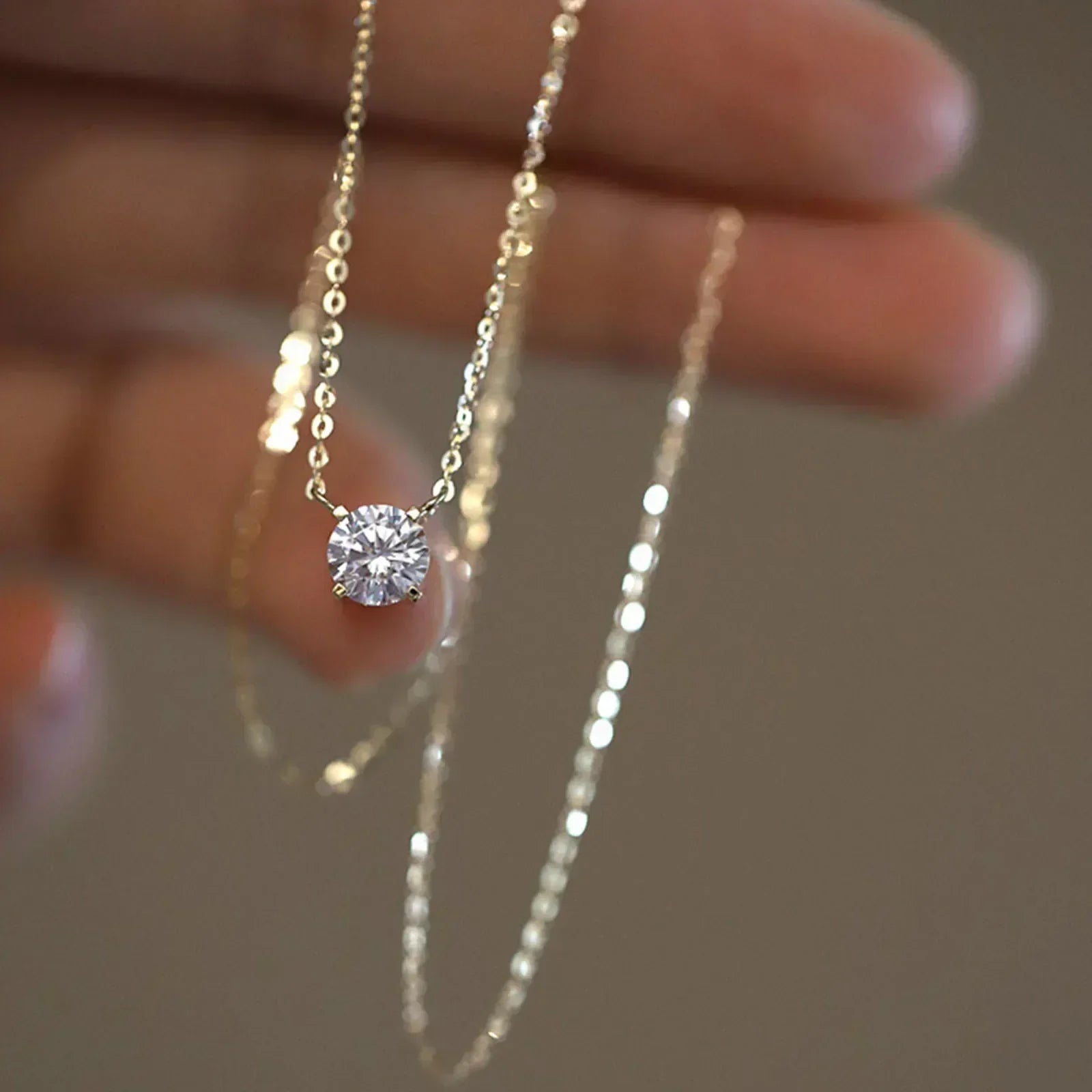 Gold-Plated Zircon Necklace