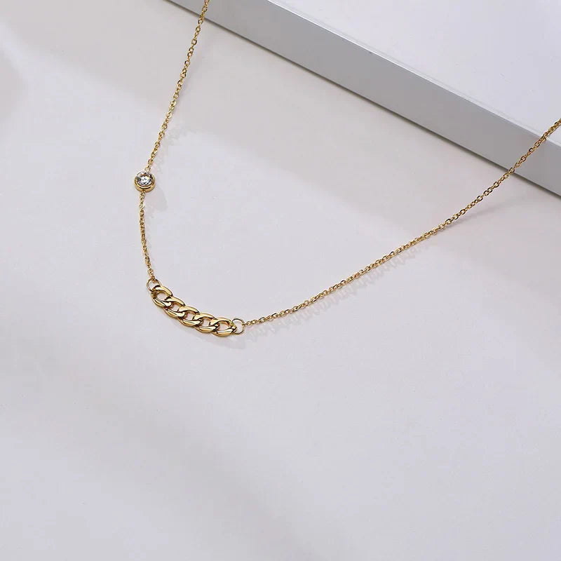 Radiant Side Cross Necklace