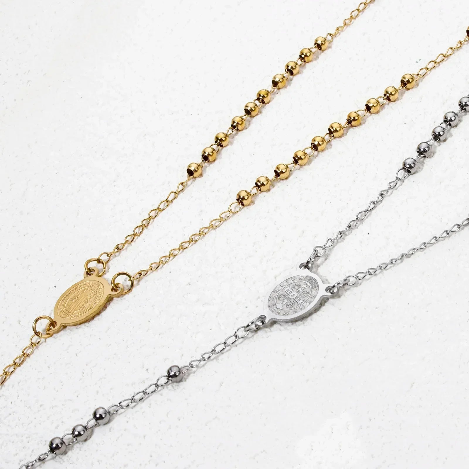 Stainless Steel Rosary Necklace
