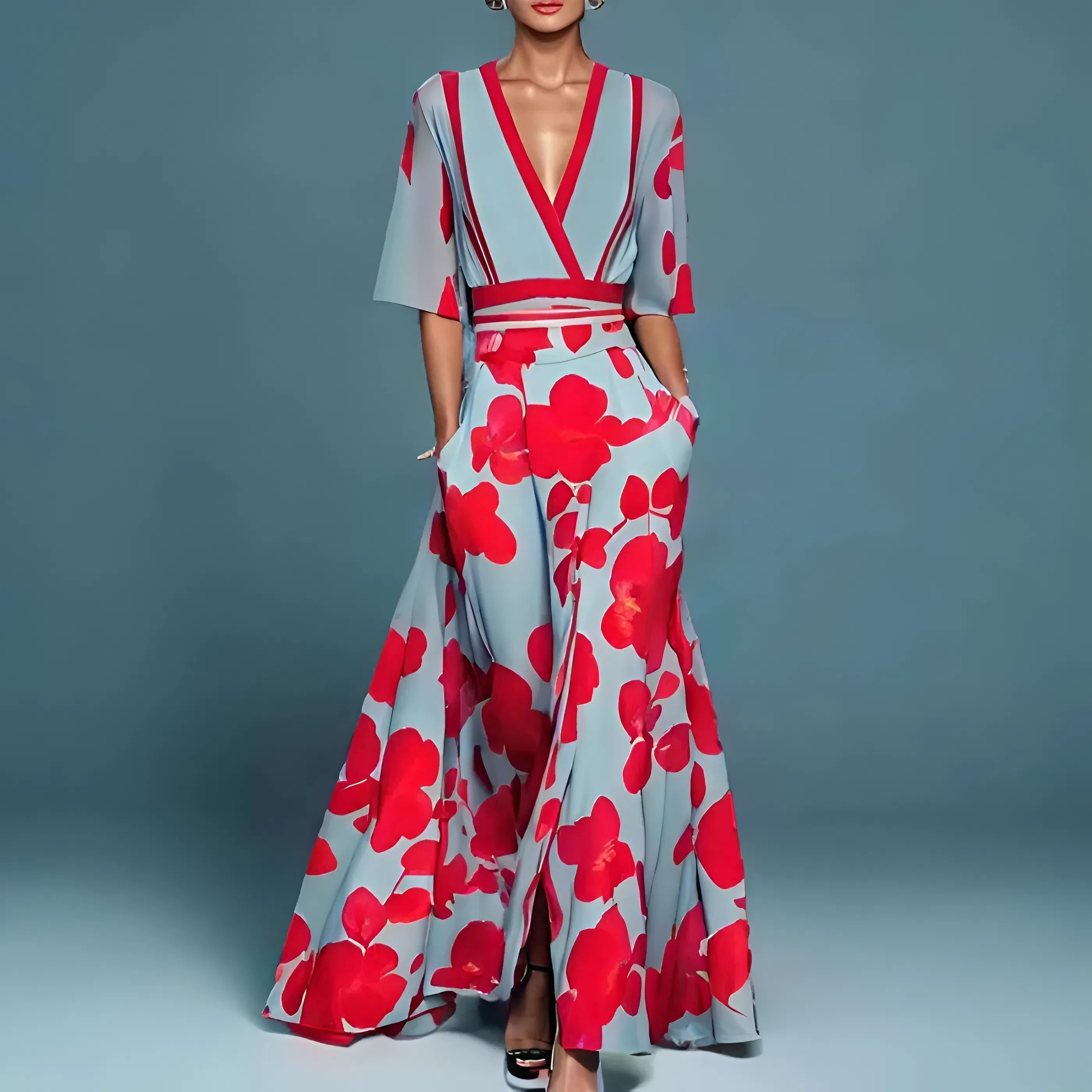 Alessandra™ — Robe fluide élégante décolleté V